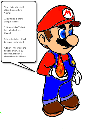 Mario Holding A Fireball By Qwertyuiopasd1234567 - Mario Holding Fireball (318x463)