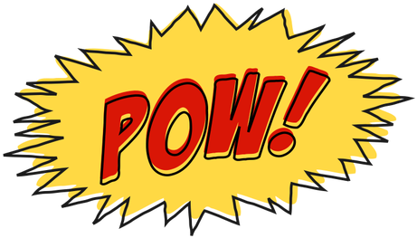 Vintage Comic Pow Sound Effect - Bam No Background (500x314)