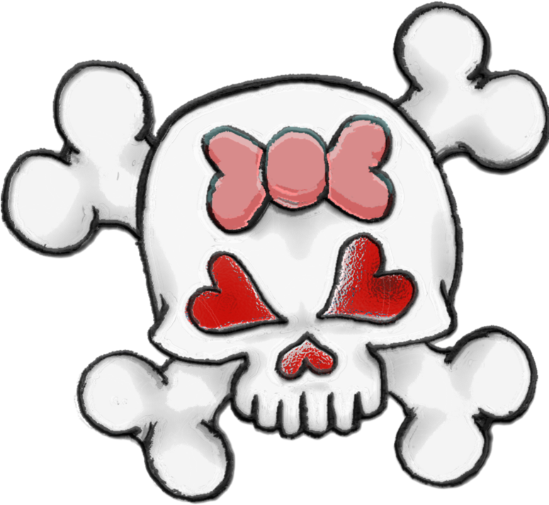 Girly Skull By Nijmi3skijll - Draw A Girly Skull (900x1200)