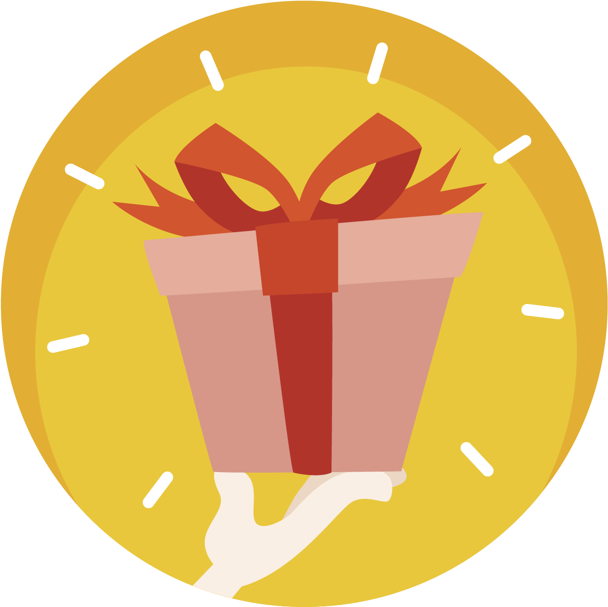 Gift Hand Illustration - Vector Graphics (1682x1726)
