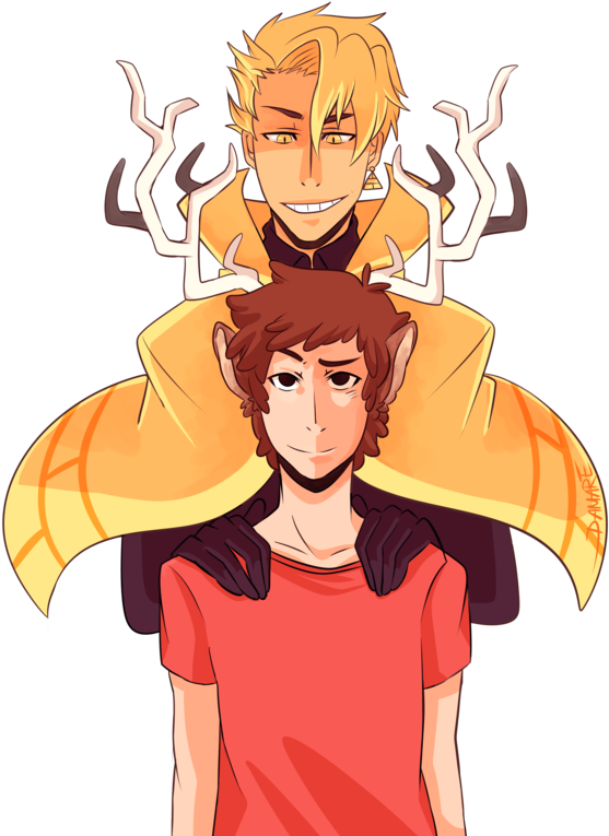 The Hunter And The Deer By Damare - Cartoon (600x783)