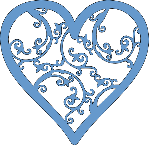 Patterned Heart - Filigree Heart Clip Art (500x487)