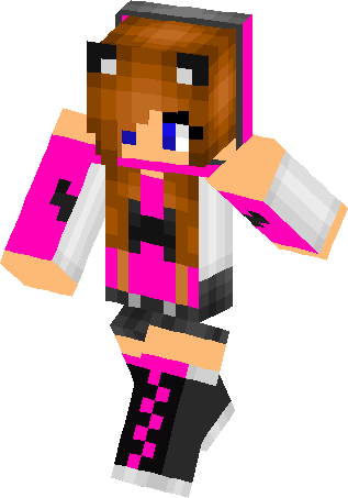Pink Mustache Girl Skin - Minecraft (317x453)