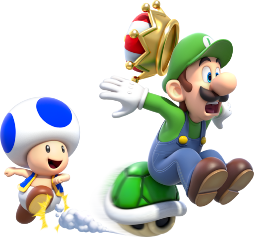Luigi & Toad Crown Artwork - Super Mario 3d World Crown (513x480)
