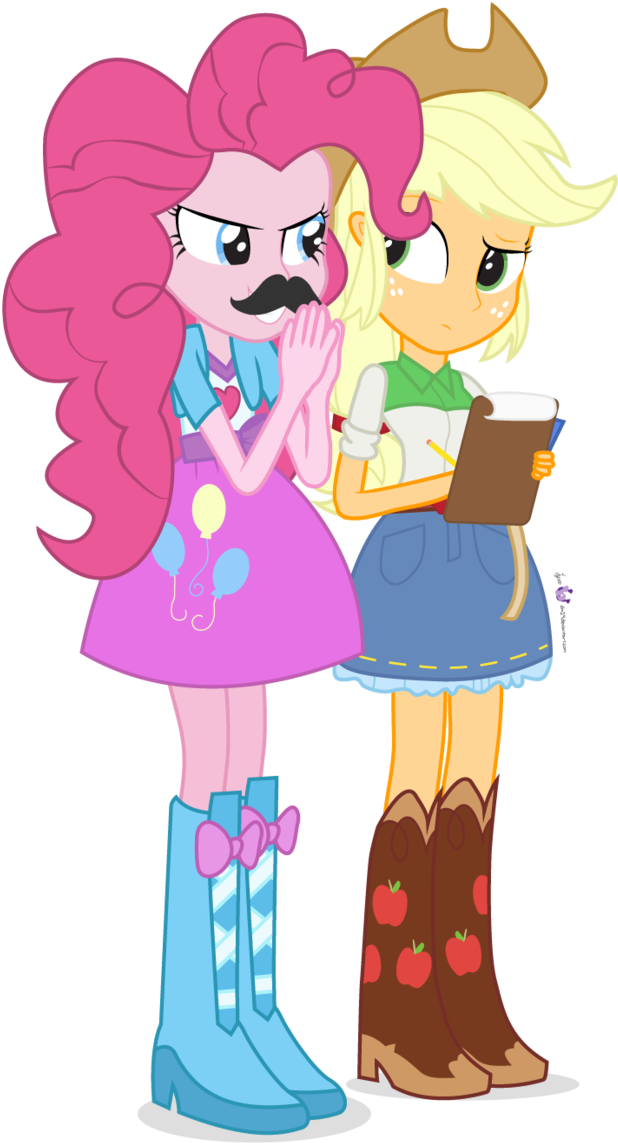 And I'll Put On This Moustache By - Applejack And Pinkie Pie Eg (686x1164)