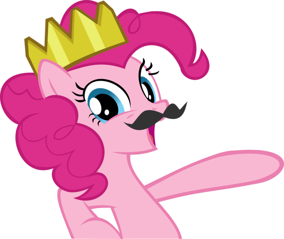 Pinkie Pie Mustache And Crown By Honzah70 - Cartoon (975x820)