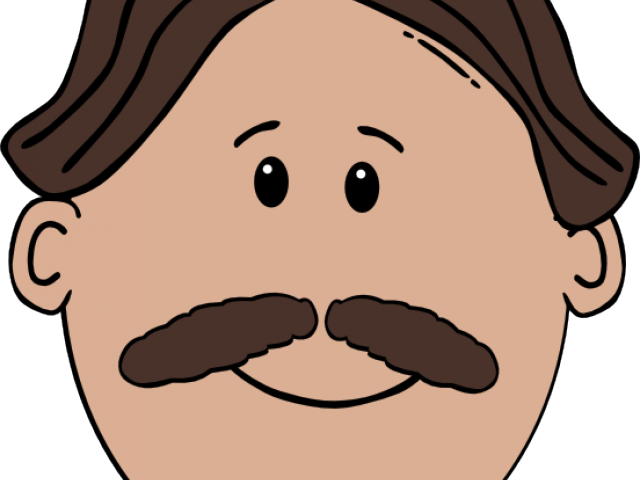 Moustache Clipart Mustache Man - Cartoon Man Face (640x480)