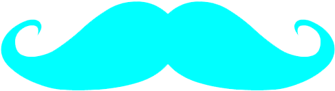 Blue Mustache Clipart - Muche In English (500x362)