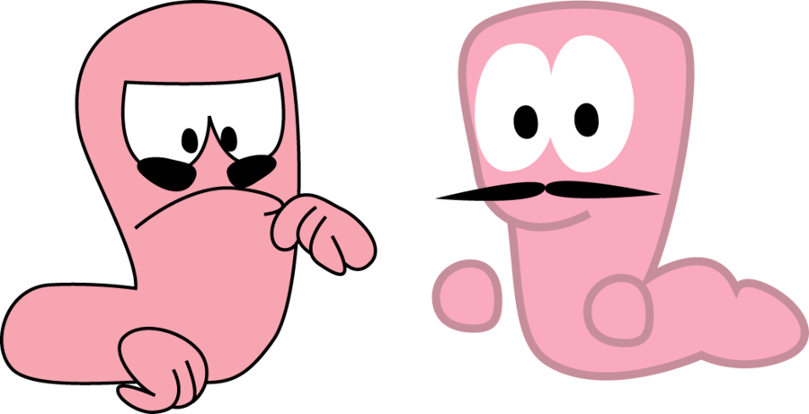 Eyebrow Mustache By Toajahli - Cartoon Worm With Mustache (900x461)