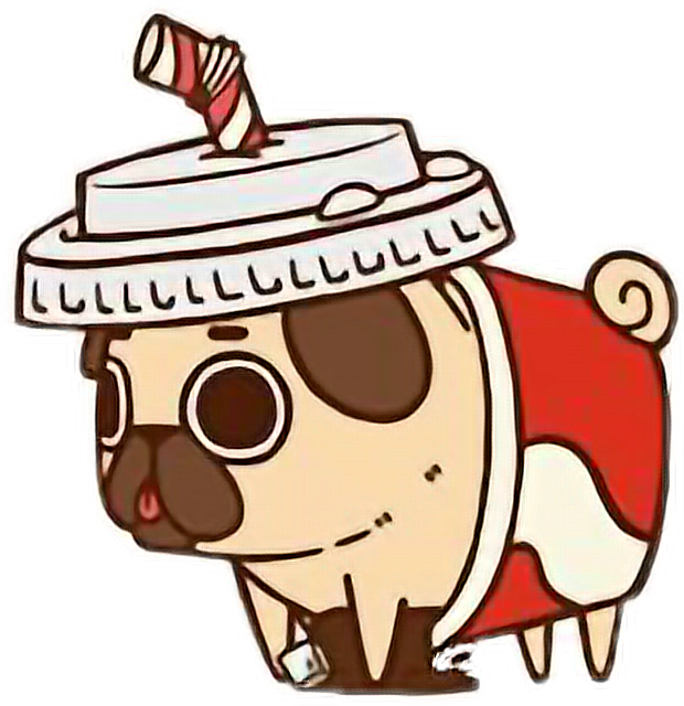 Cute Kawaii Pug Chibi Food Drink Sodafreetoedit - Puglie Heart Backpack By Puglie Pug (620x640)