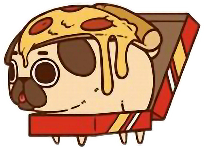Cute Kawaii Pug Chibi Food Pizzafreetoedit - Cute Kawaii Pugs (708x516)