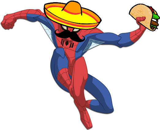 Tacos Clipart Taco Man - Spiderman Eating Tacos (548x561)