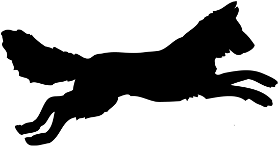 Lone Wolves Creative - Wolf Jumping Silhouette Png (600x329)