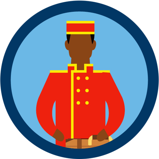 Concierge, Bellman, Front Desk, Security & Valet Staff - Hospitality Industry Cartoons (540x540)