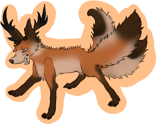 Without 2 Tails Antlers - Cartoon (657x509)