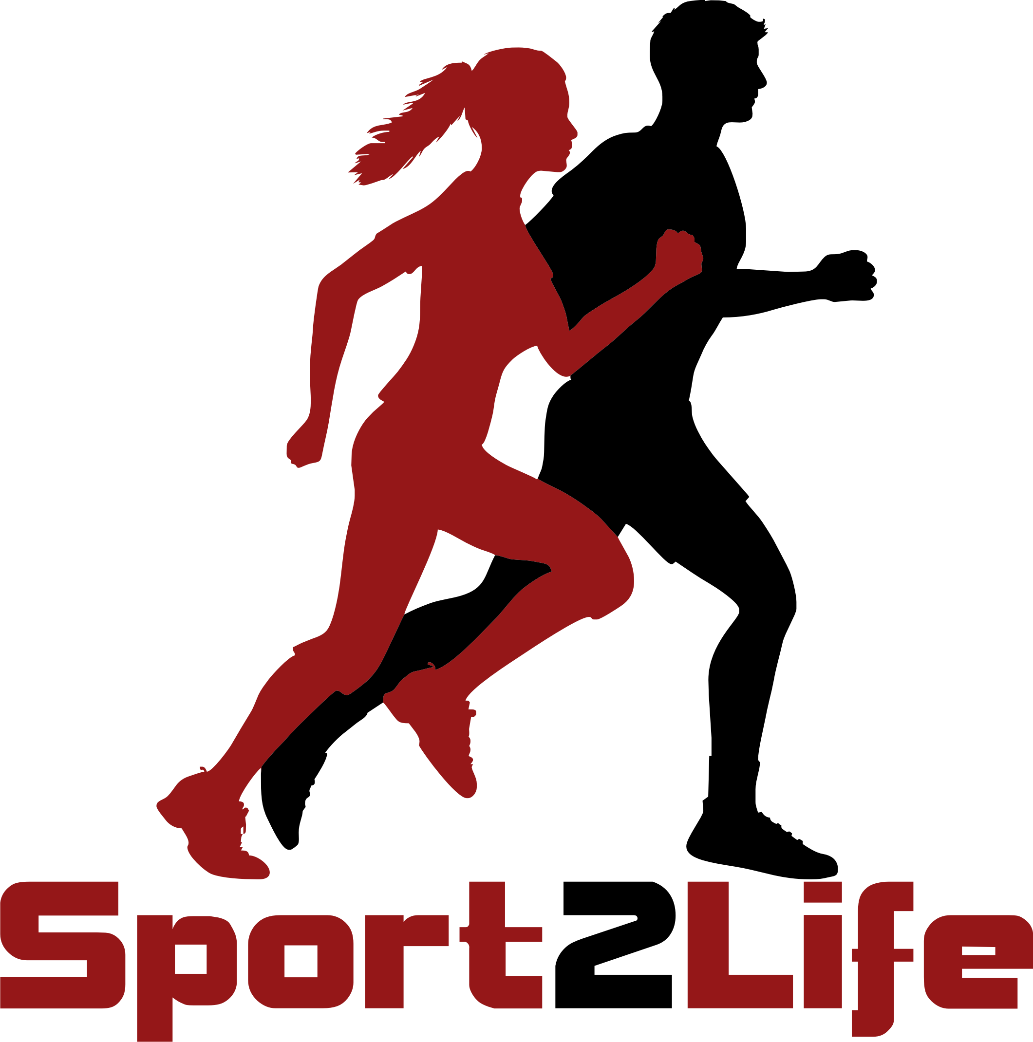 Running Silhouette Computer Icons Clip Art - Male And Female Runner Silhouette (2121x2140)