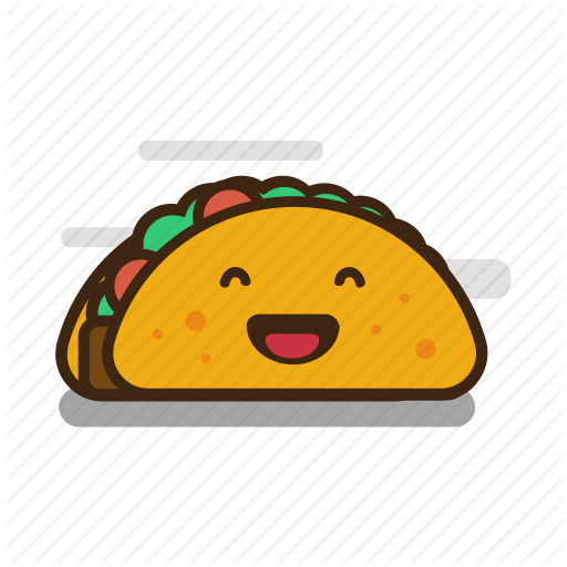 Cartoon Taco Cartoon Emoji Emoticon Expression Fast - Smiling Taco Png (512x512)