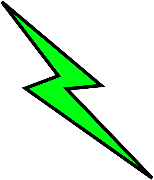Green - Lightning - Bolt - Clipart - Neon Green Lightning Bolt (510x595)