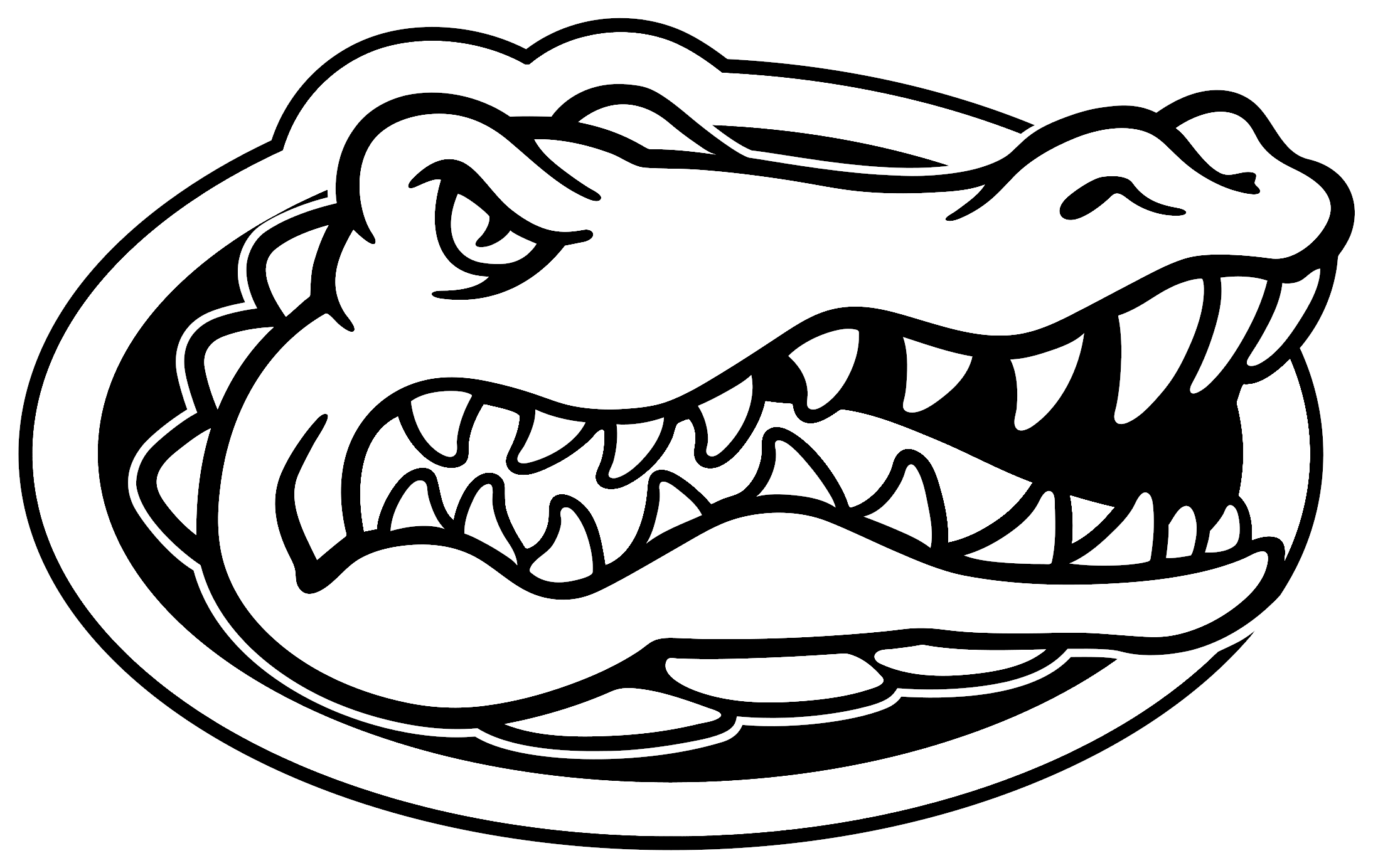 Florida Gators Logo Black And White - Florida Gators Coloring Pages (2400x1597)