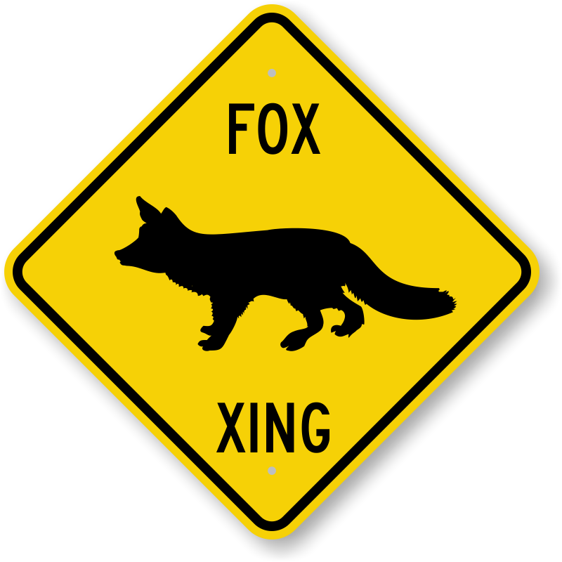 Fox Xing Crossing Sign - Road Signs In Jamaica (800x800)