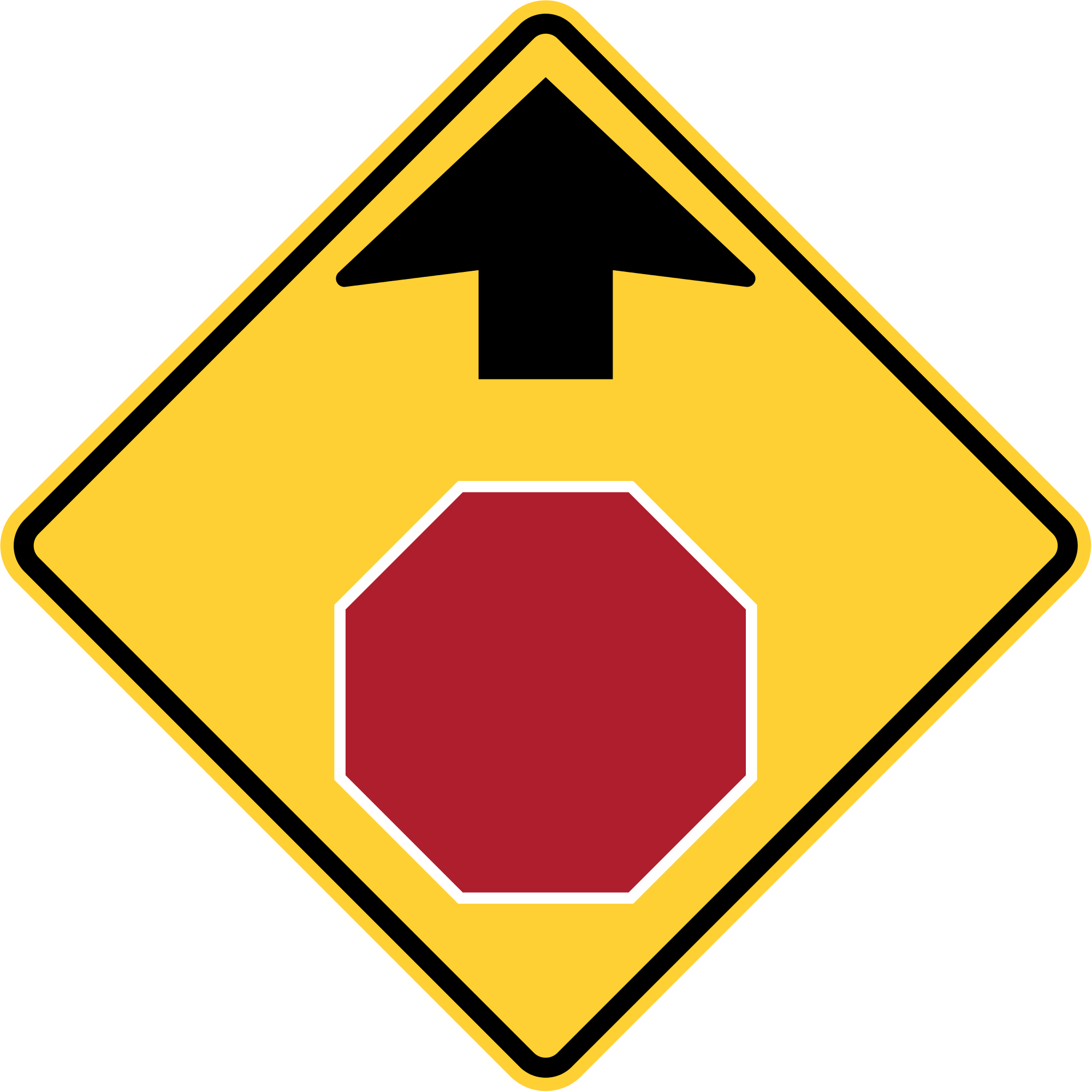 File Mutcd W3 1 Svg Wikimedia Commons Rh Commons Wikimedia - Stop Sign Ahead Sign (2000x2000)