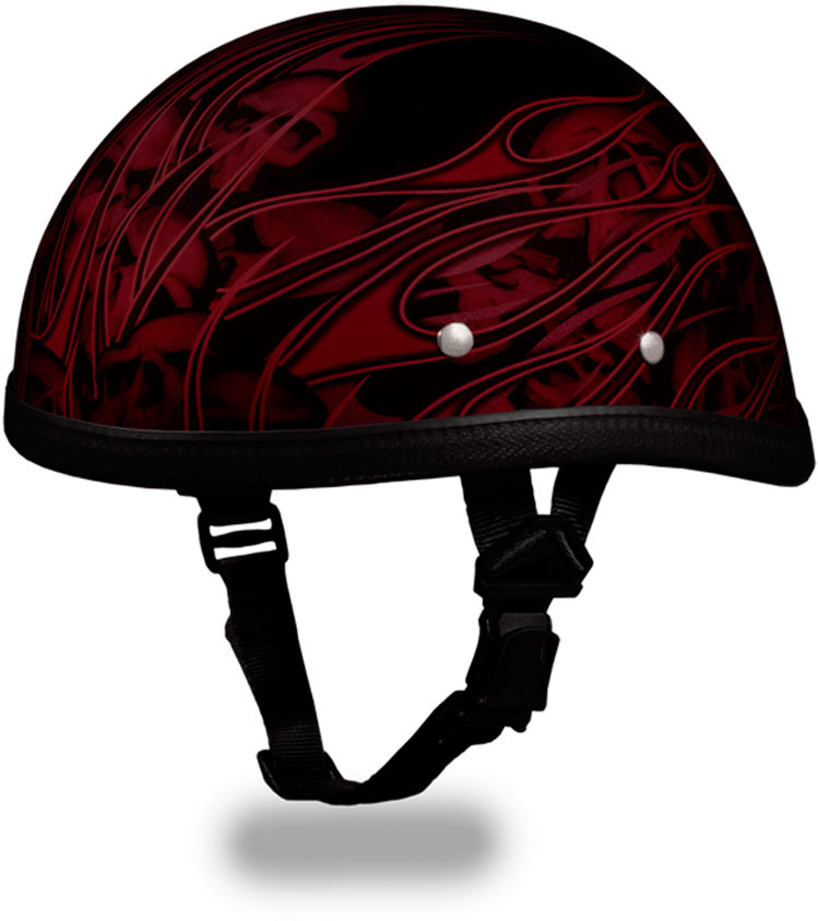 Eagle- W/ Multi Skull Flames Red - Bicycle Helmet (1000x1000)