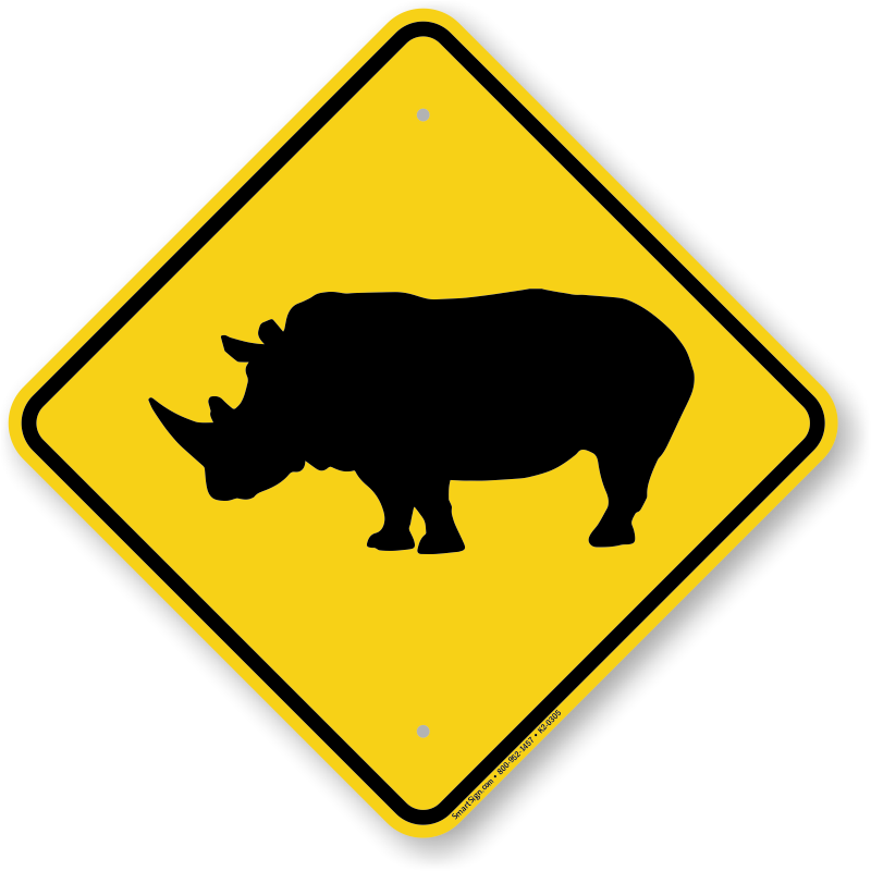 Rhinoceros Crossing Sign - Road Signs In Jamaica (800x800)