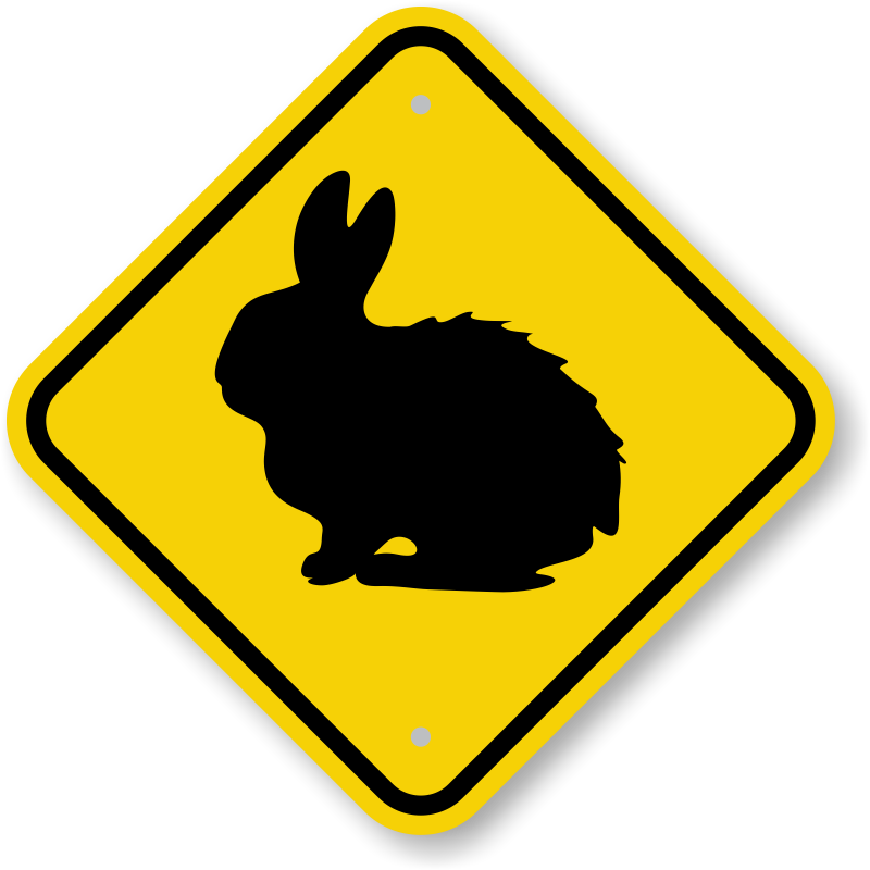 Rabbit Graphic Crossing Sign - Horse Road Sign (800x800)