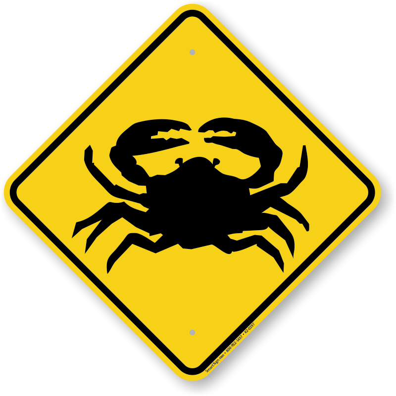 Crab Crossing Sign - Motorcycle Road Sign (800x800)