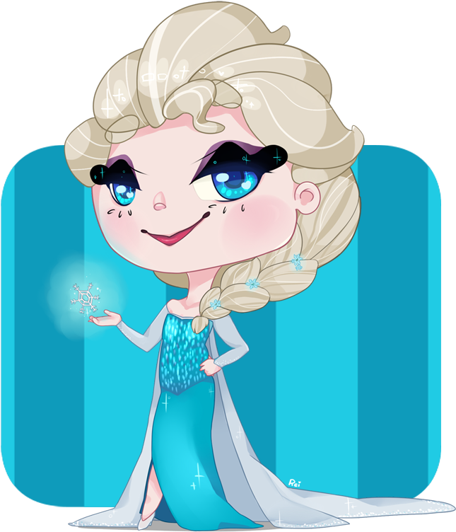 Queen Elsa Frozen Chibi By Bubblyblu On Deviantart - Elsa De Frozen Chibi (750x825)