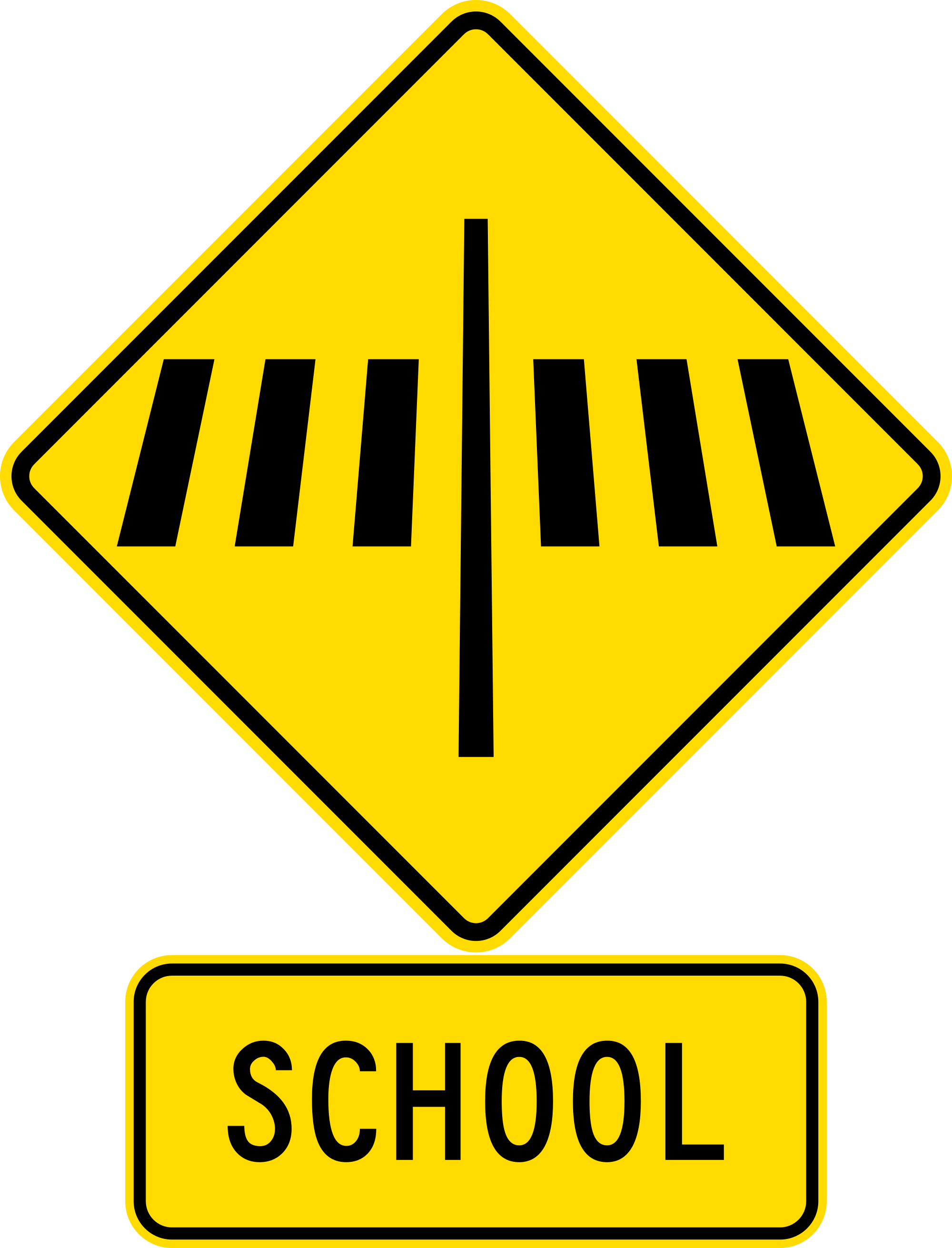Old Rusty Weathered School Crossing Sign Stock Photo - School Pedestrian Crossing Sign (2000x2621)