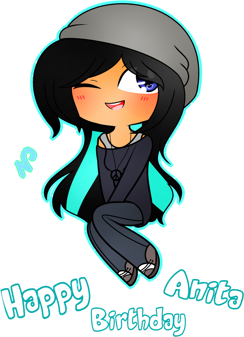 Gif~happy Birthday Anita By Nini The Inkling - Cartoon (1024x1437)