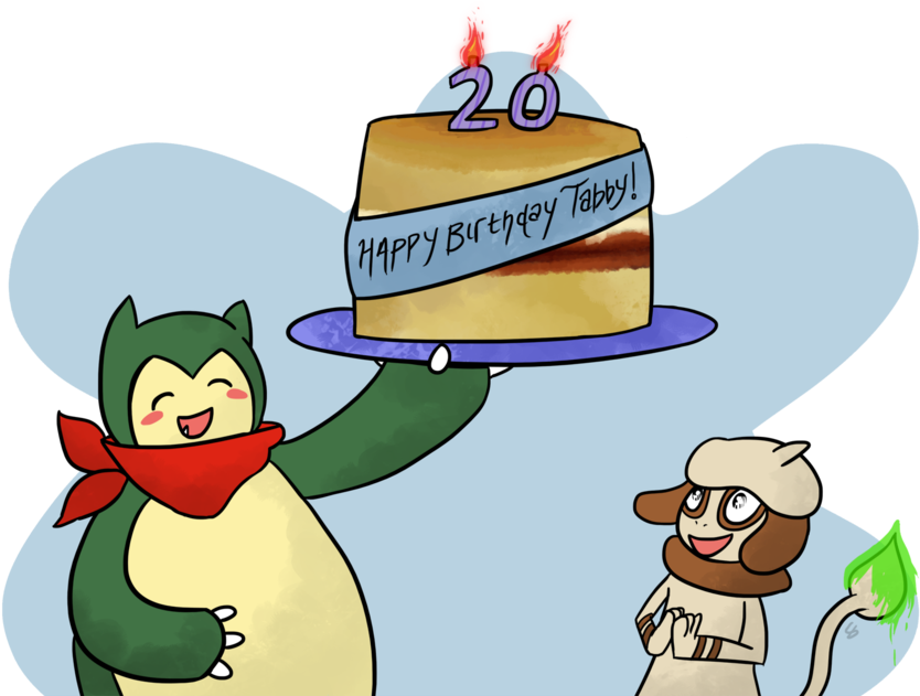 Happy Birthday Tabby By Alwxiv - Cartoon (900x630)