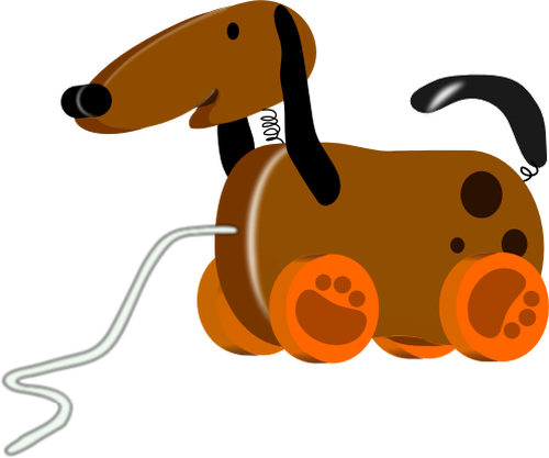 Dog Pull Toy Vector Image - Toy Dog Clipart (500x417)