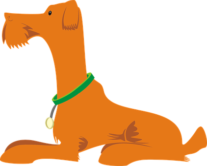 Animal Canine Dog Orange Pet Profile Dog D - Anjing Duduk Vektor (422x340)