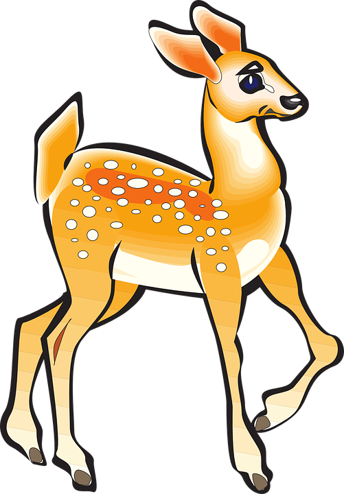 Walking Deer Cliparts 25, - Fawn Clipart (501x720)