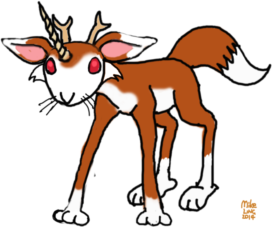 Bunny Deer Fox Unicorn By Zenzmurfy - Drawing (946x844)