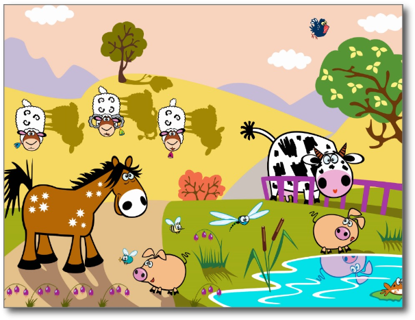 Children Illustration With Cartoon Farm Animals - Farm (672x672)