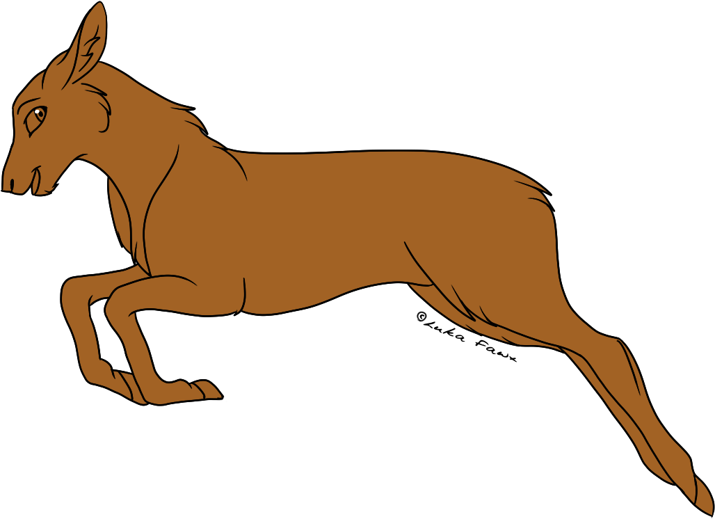 F2u Customizable Deer Base - Doe Lineart (1125x840)