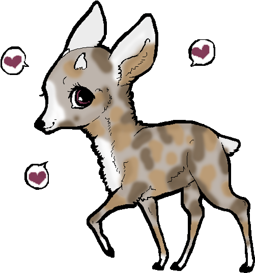 Cute Deer By Azalawolf - Cute Deer Drawing Png (600x600)