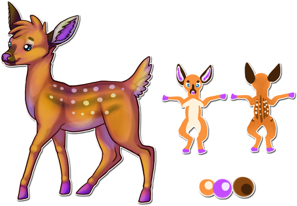 Deer Design Commission By Bakamichi - Cartoon (1086x735)