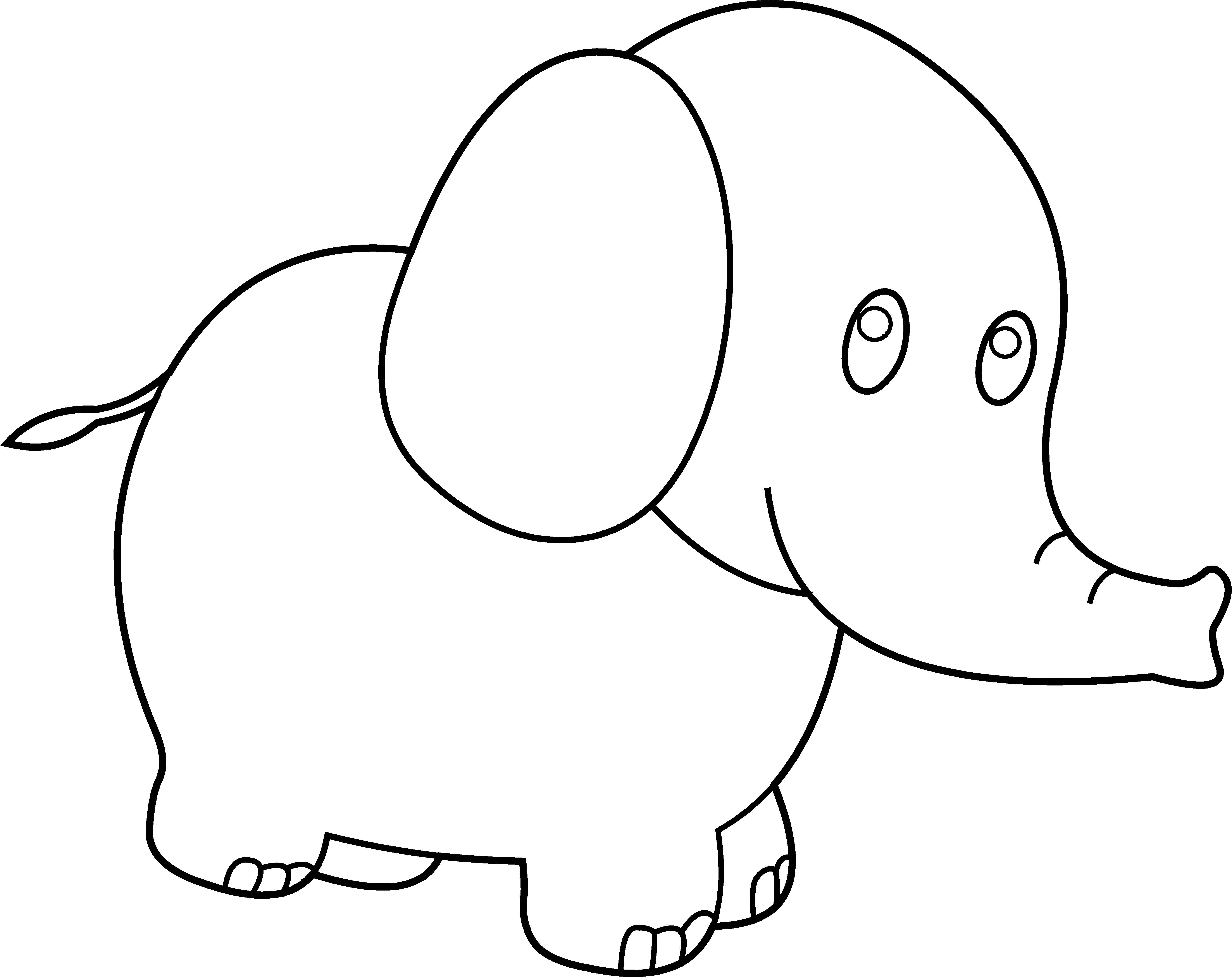Images For Baby Elephants Clipart Black And White - Clip Art (5643x4474)
