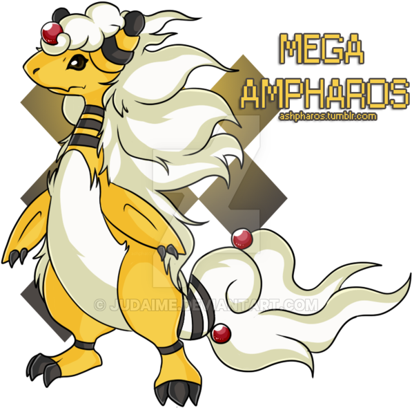 Mega Ampharos By Judaime - Mega Ampharos And Ampharos (600x600)
