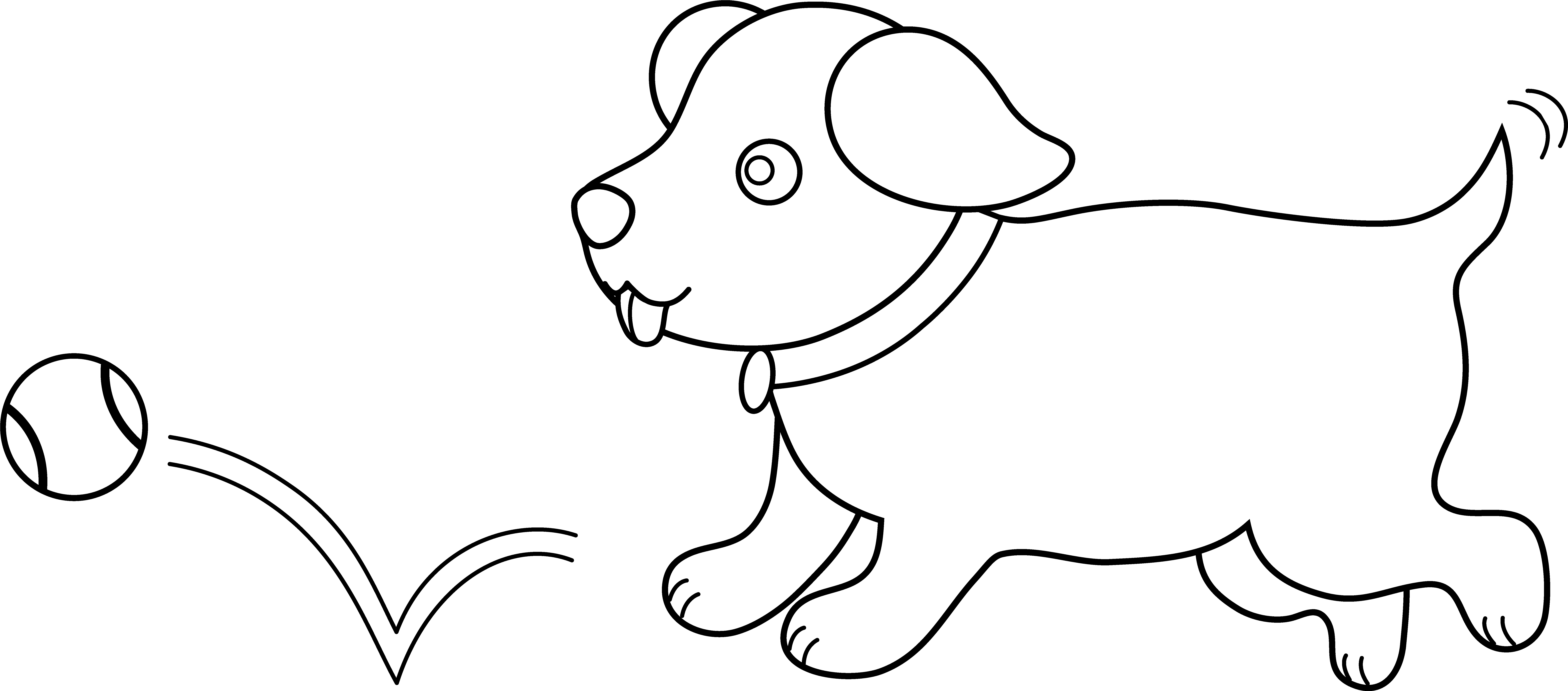 Cute - Dog - Clip - Art - Black - And - White - Clip Art (9618x4229)