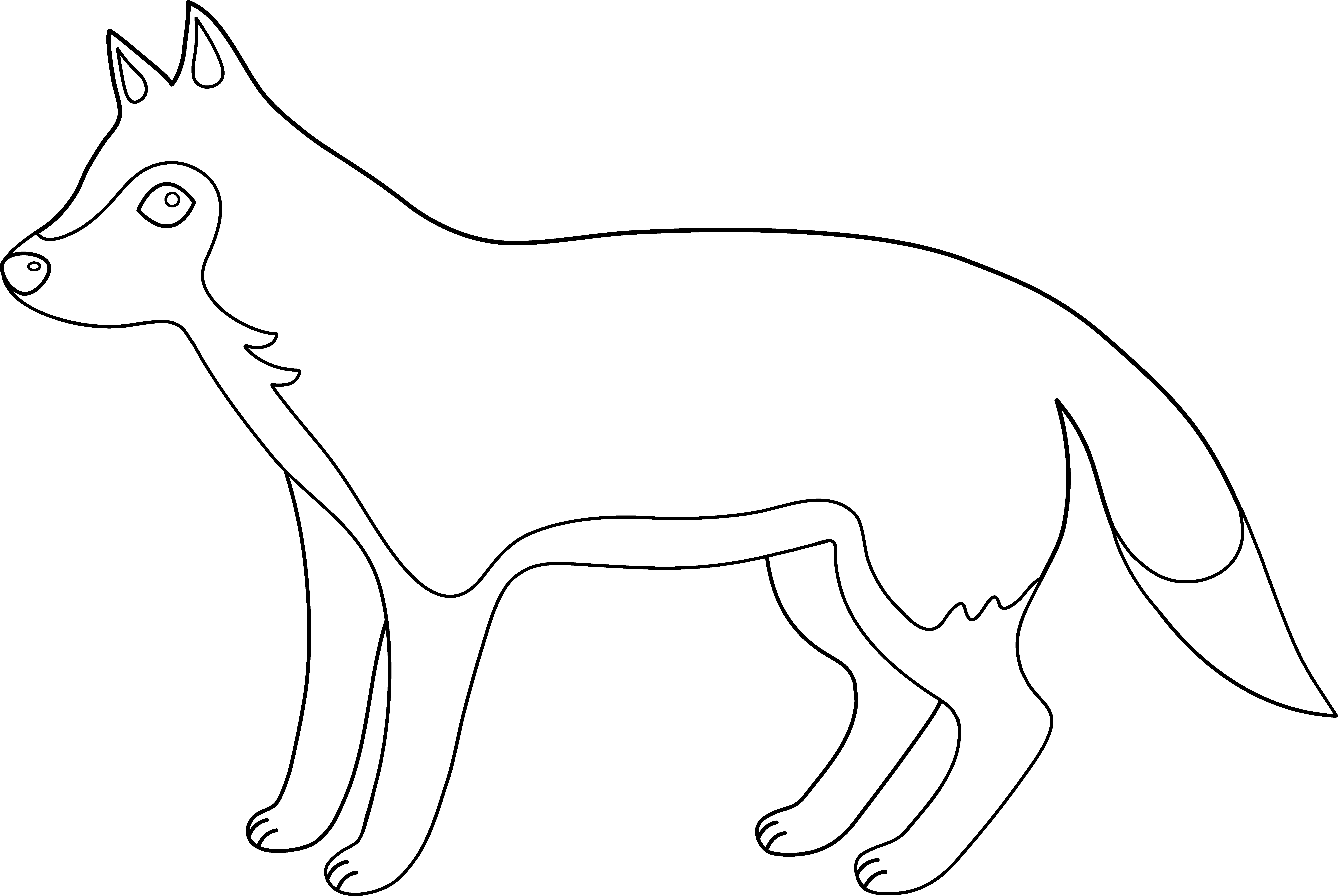 Colorable Wolf Line Art - Colorable Wolf Line Art (8825x5913)
