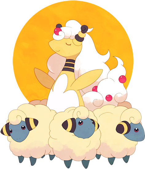 Mareep And Mega Ampharos - Mareep (600x605)