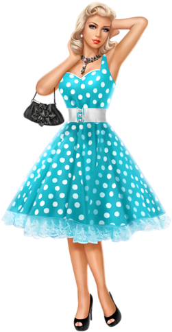 Pink Ladies Grease, Adult Coloring, Polka Dots, 3d - Liveinternet Femme Sitting Psd Tubes Png (294x500)