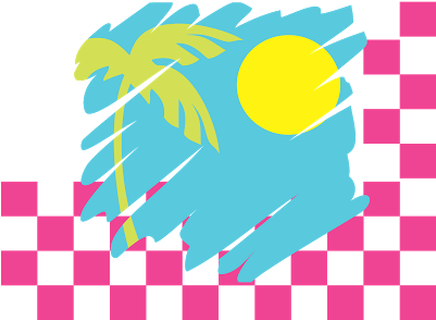 80s Clip Art - Pink And White Checkerboard Background (400x304)
