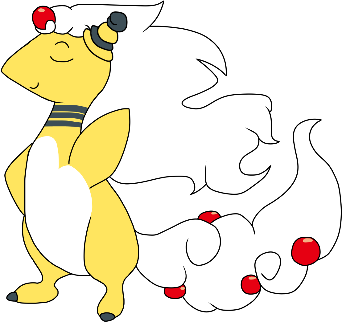 Pokehalloween Talking Pokes Mega Ampharos Ampharos - Art (1280x1067)