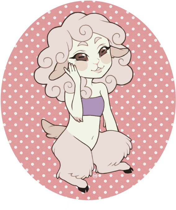 Pastel Lamb By Bitterbeanie - Roter Und Schwarzer 8 Papierteller (600x708)